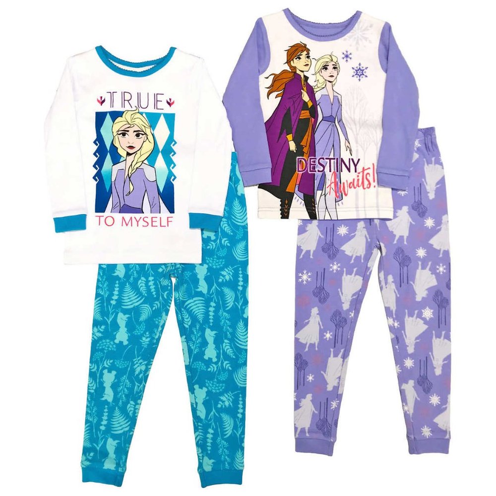 DISNEY FROZEN 2 ELSA ANNA PAJAMA PJ SET 4 PIECE